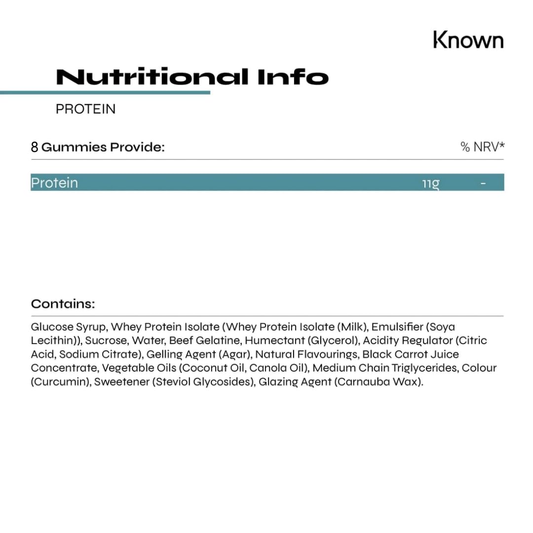 Protein 11g Gummies by Known Nutrition | Help Build and Maintain Healthy Muscle Mass Known buy australia supplements