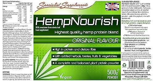Specialist Supplements HempNourish Protein Powder 500g Specialist SupplementsBuy Supplements Australia