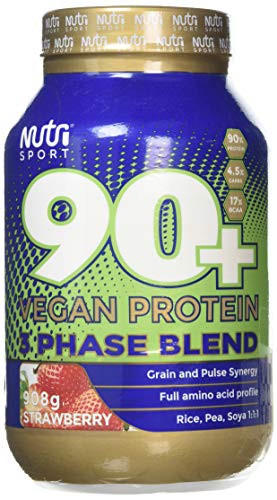 Nutrisport Aspartame Free 90 Plus Vegan Strawberry Protein Powder, 908 g Nutrisport buy australia supplements