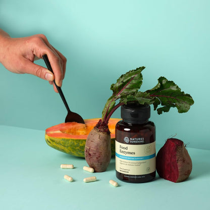 Nature's Sunshine Food Enzymes - Digestive Support with Prebiotics and Probiotics for Gut Health - Digestive Enzyme Supplement for Digestive Health Nature's Sunshine