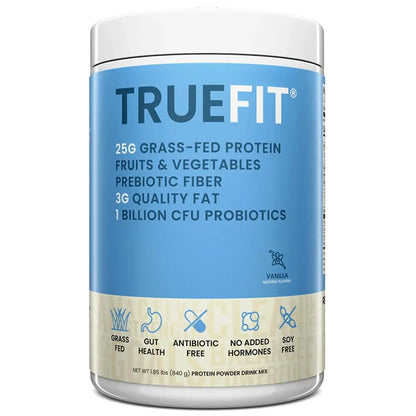 TrueFit High Fiber Protein Powder, Grass-Fed Whey Meal Replacement Shake with Prebiotics, Probiotics, & Organic Superfoods, Keto Friendly, Gluten Free RSP NUTRITION