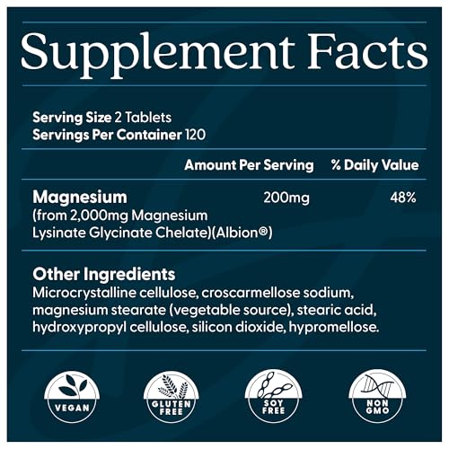 Doctor's Best High Absorption Magnesium Glycinate Lysinate Supplement for Sleep Support - Chelated Magnesium Tablets for Women & Men, 200mg per Serving, Supports Calm & Relaxation, Vegan - 240 Count Doctor's BEST buy australia supplements
