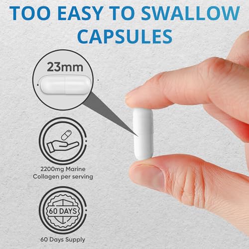 Applied vitamin Marine Collagen Capsules 2000mg-Enhance with Hyaluronic Acid, Zinc, Vitamin C & Biotin 120 Applied Vitamin buy australia supplements