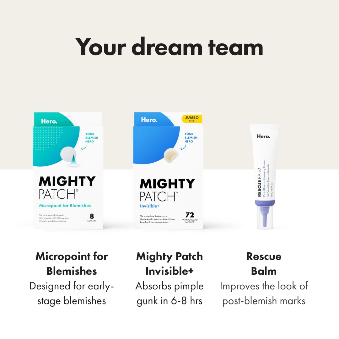 Hero Cosmetics Mighty Patch Invisible+ Daytime Acne Pimple Patch, 72 Ct Mighty Patch