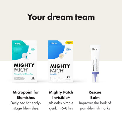 Hero Cosmetics Mighty Patch Invisible+ Daytime Acne Pimple Patch, 72 Ct Mighty Patch