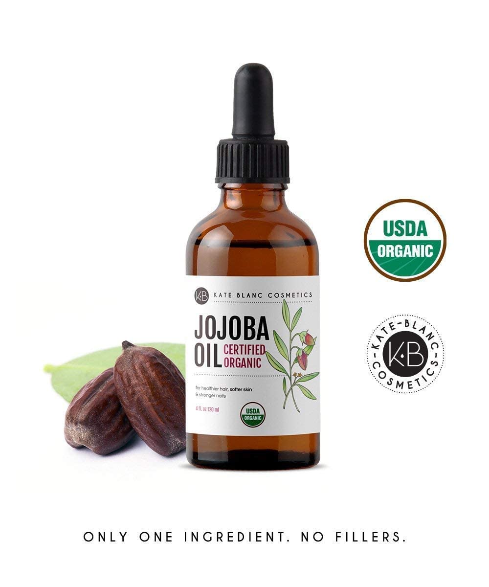 Kate Blanc Cosmetics Organic Jojoba Oil for Hair, Skin, Face, Nails (4oz) Kate Blanc Cosmetics
