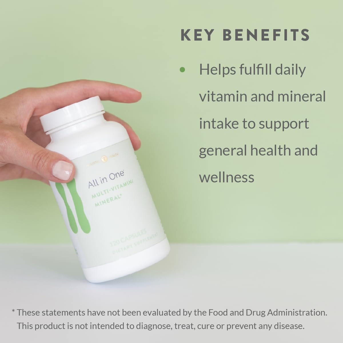 Holistic Health All in ONE Multi Vitamin and Mineral for Antioxidant Boost, Multi Minerals Supplement for Supporting Methylation Holistic Health