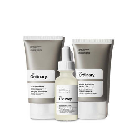 The Ordinary The Daily Set, Daily Skincare Routine with Squalane Cleanser, Hyaluronic Acid 2% + B5, and Natural Moisturizing Factors + HA | Skin Care Set The Ordinary