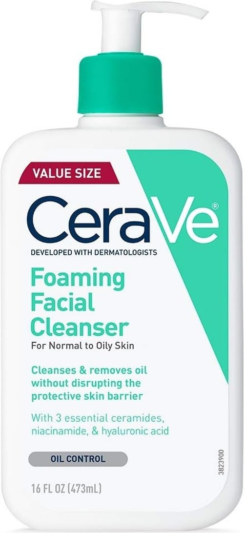 CeraVe Foaming Facial Cleanser, Face Wash for Oily Skin, 16fl oz CeraVe