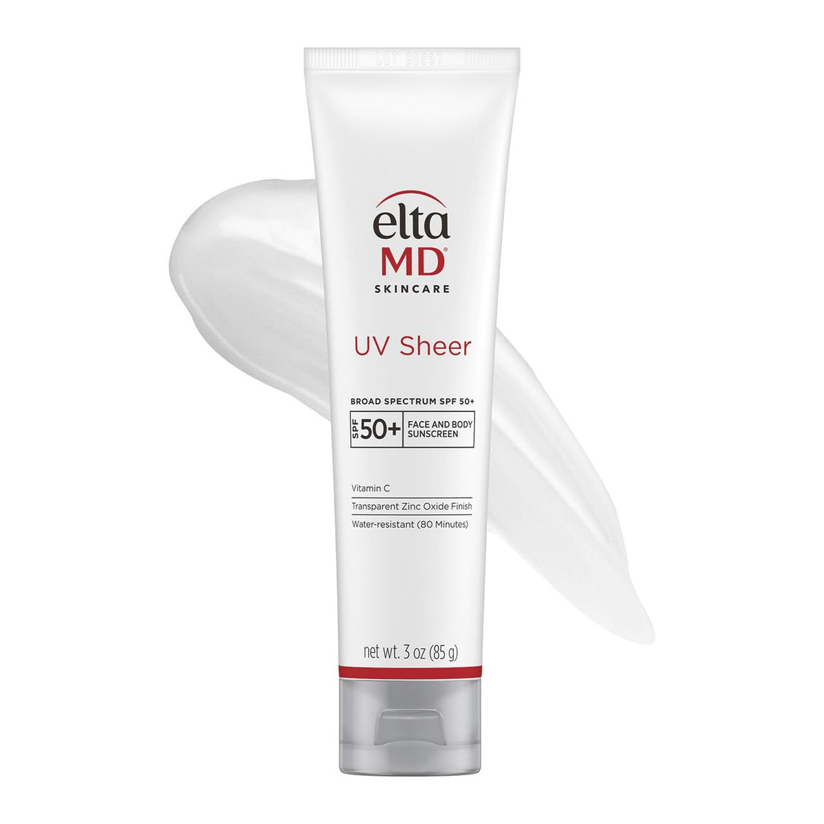 EltaMD UV Sheer Face and Body Sunscreen with Zinc Oxide, SPF 50+, 3 oz EltaMD
