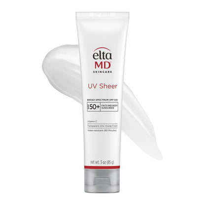 EltaMD UV Sheer Face and Body Sunscreen with Zinc Oxide, SPF 50+, 3 oz EltaMD