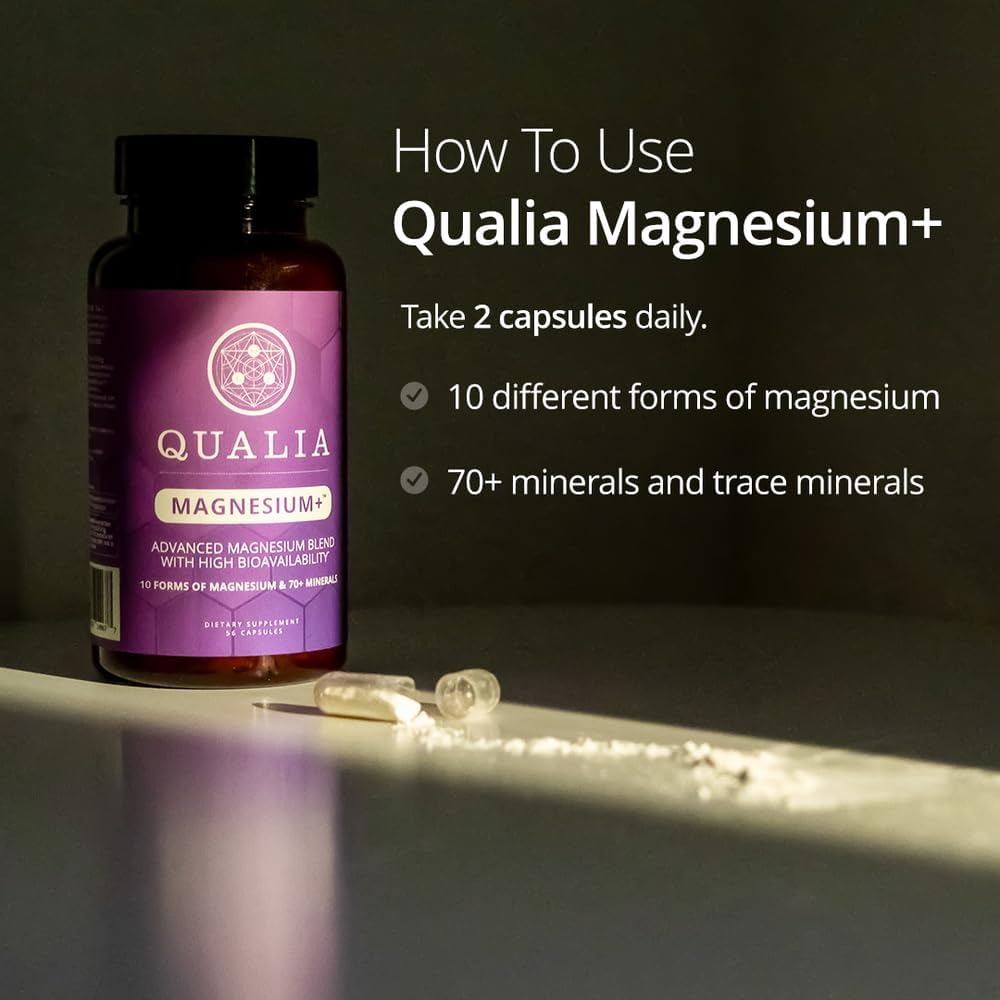 Qualia Magnesium Supplement | 10 Bioavailable Forms, Including Magnesium Glycinate, with 70+ Supporting Minerals, +7 Amino Acids | Doctor-Formulated to Support Sleep, Stress Relief, Heart, Relaxation QUALIA LIFE SCIENCES buy australia supplements