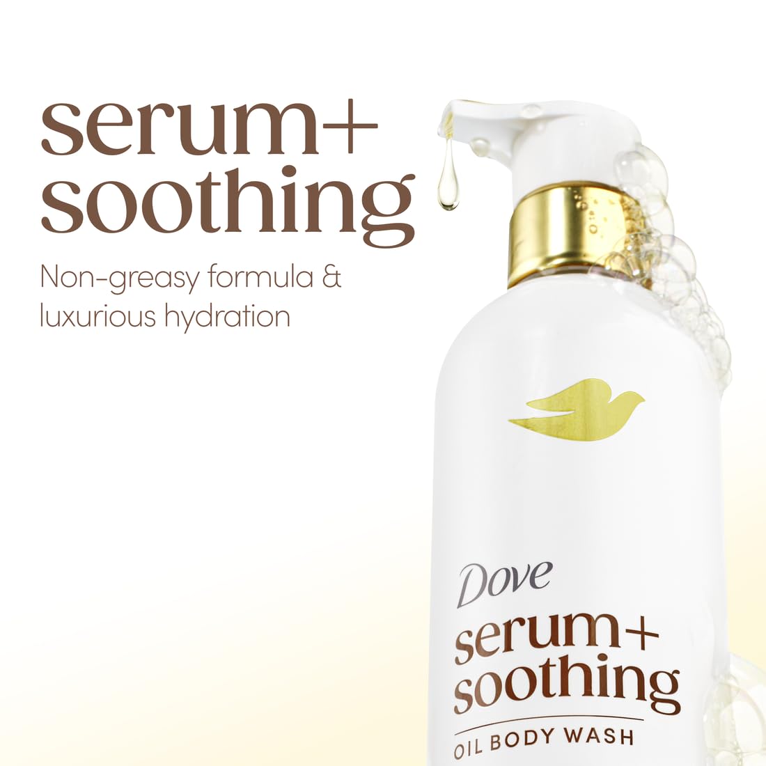 Dove Serum+ Soothing Oil Body Wash, Almond & Oil Sandalwood, 15.3 fl oz Dove
