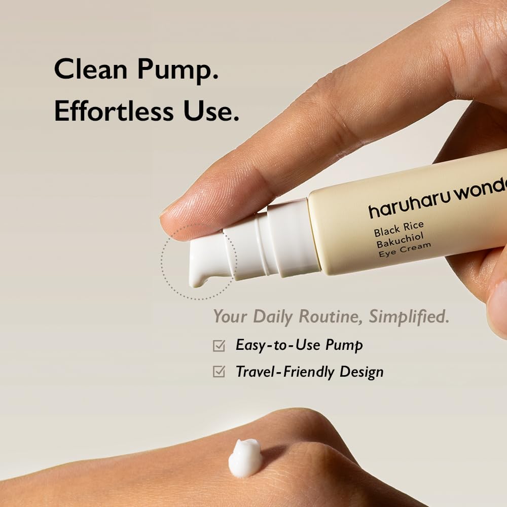 Haruharu Wonder Black Rice Bakuchiol Eye Cream 0.67 fl.oz / 20ml | Anti-Aging, Wrinkle Care, Natural Retinol Alternative HARUHARU