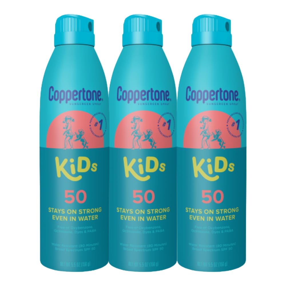 Coppertone Kids Sunscreen Spray SPF 50, Multipack, 3 x 5.5 OZ Coppertone