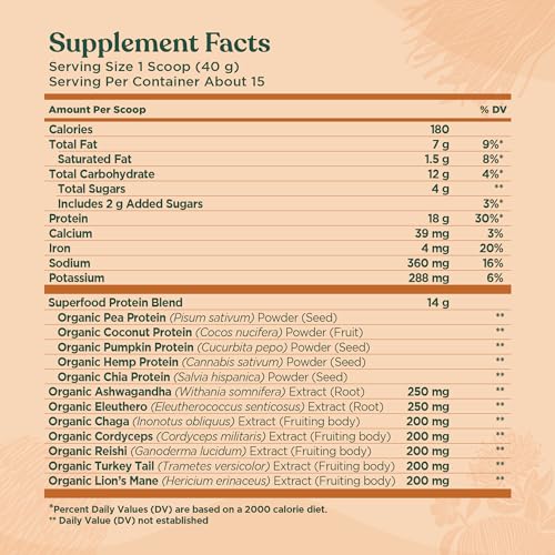 Four Sigmatic Organic Plant-Based Protein Powder Peanut Butter Protein with Lion’s Mane Four Sigmatic buy australia supplements