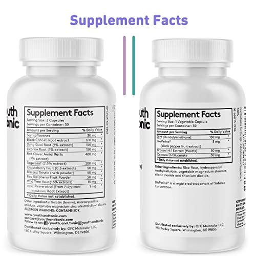 Youth & Tonic DIM Supplement for Women – Estrogen Metabolism & Hormonal Support – Menopause, Perimenopause & Premenopausal Bundle, 90 Capsules Youth & Tonic buy australia supplements