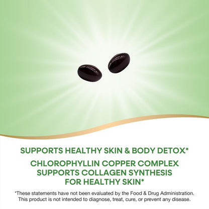 Nature’s Way Chlorofresh Chlorophyll Concentrate Softgels, Chlorophyllin Copper Complex, Internal Deodorant Supplement, Supports Healthy Skin and Detox Pathways Nature's Way