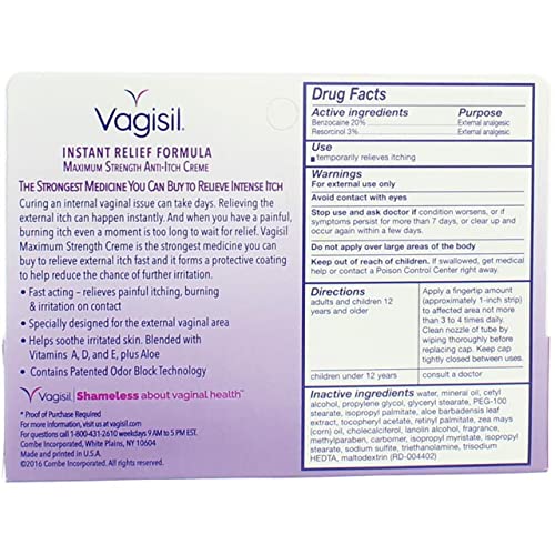 Vagisil Maximum Strength Anti-Itch Creme 1 oz (Pack of 2) Vagisil buy australia supplements