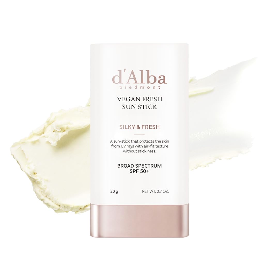 d'alba Piedmont Air Fit Fresh Sun Stick, OTC BROAD SPECTRUM SPF 50+, Non-Sticky On-the-Go Sun Protection, Outdoor Essential Vegan Sun Stick, Silky & Fresh, Korean Skin Care (0.7 Oz.) d'alba Piedmont