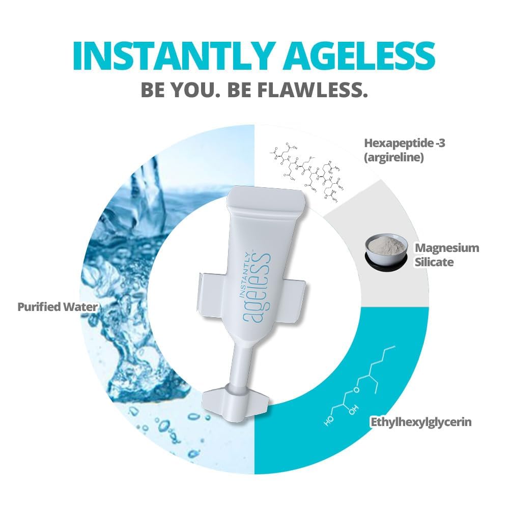 Instantly Ageless Facelift in a Box 25 Vials Eye Bag Remover + Makeup Brush Instantly Ageless