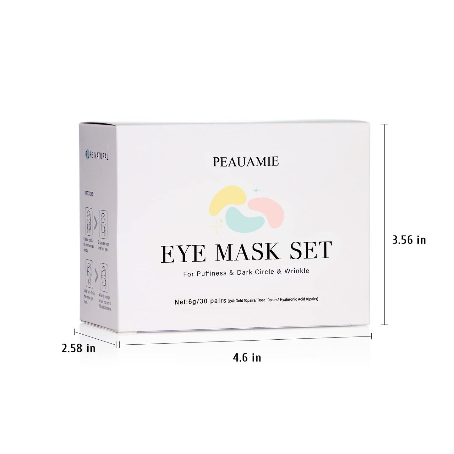 PEAUAMIE Under Eye Patches Gold and Hyaluronic Acid for puffy eyes,Rose Eye Masks PEAUAMIE