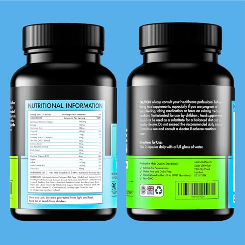 Marine Collagen Supplements - 90 Capsules with Vitamin C, Vitamin E, Hyaluronic Acid, Aloe Vera, Turmeric SASH Vitality buy australia supplements