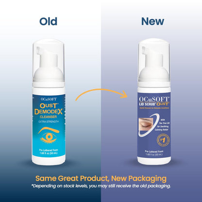 OCuSOFT Oust Demodex Foam Cleanser - Extra Strength - Foaming Cleanser for Eyelids & Eyelashes with Tea Tree Oil OCuSOFT
