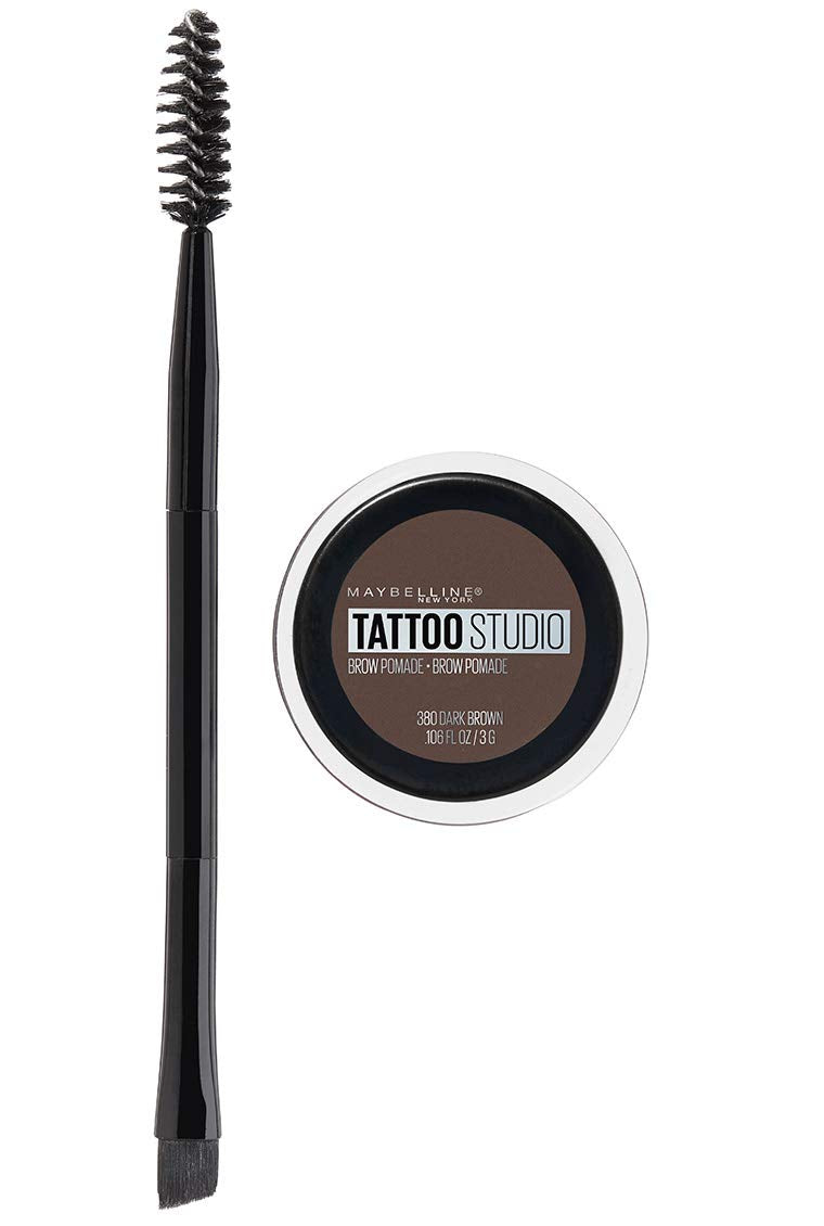 Maybelline TattooStudio Brow Pomade Long Lasting, Buildable, Eyebrow Makeup, Deep Brown, 1 Count MAYBELLINE