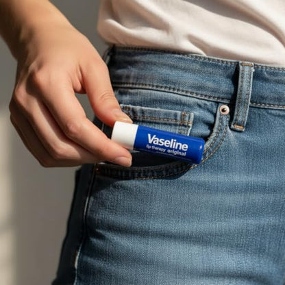 Vaseline Lip Therapy Care Original, Fast-Acting Nourishment, Ideal for Chapped, Dry, Cracked, or Damaged Lips Vaseline