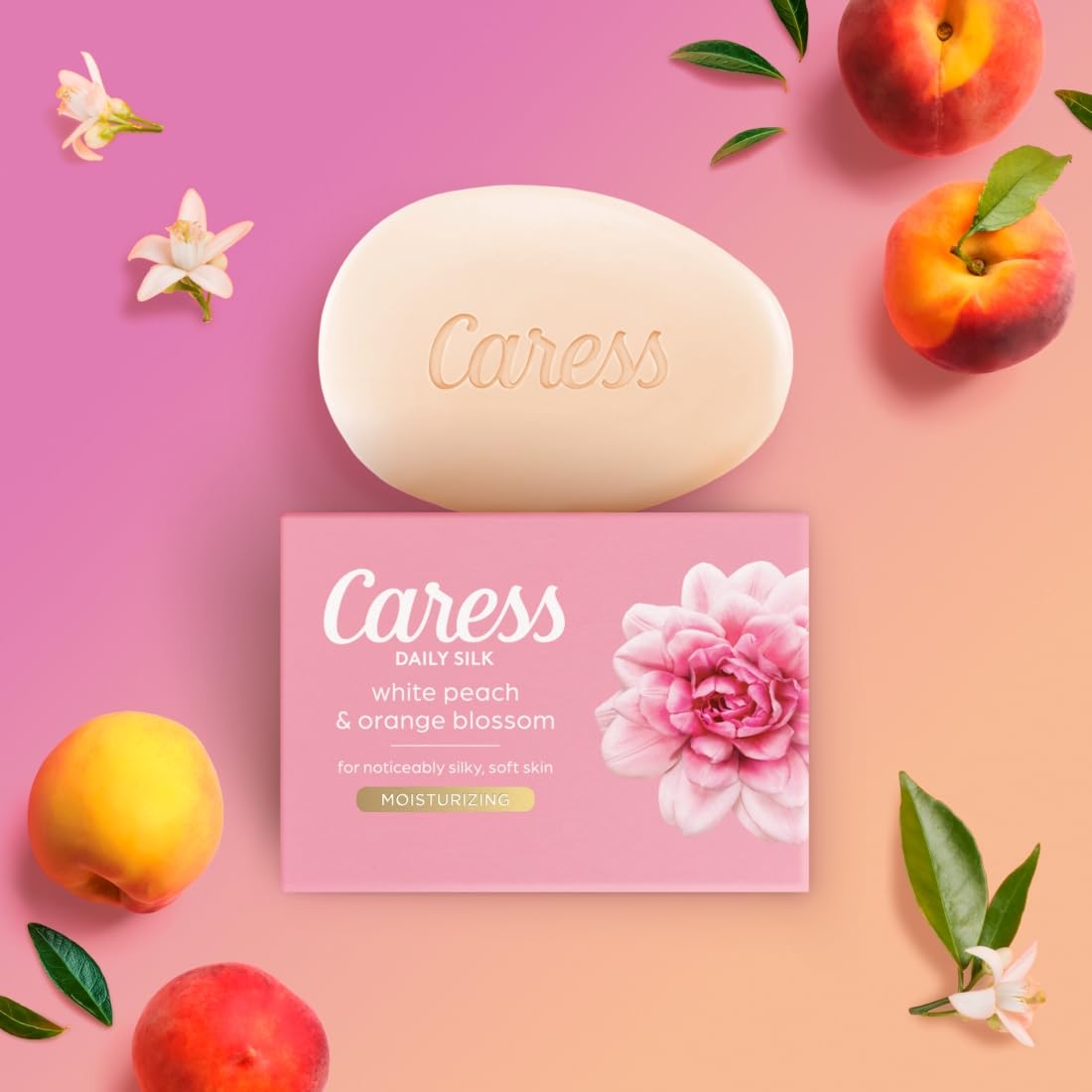 Caress Beauty Bar Soap For Noticeably Silky Soft Skin Daily Silk Extract and Floral Oil Essence 3.15 oz 3 Bars Caress