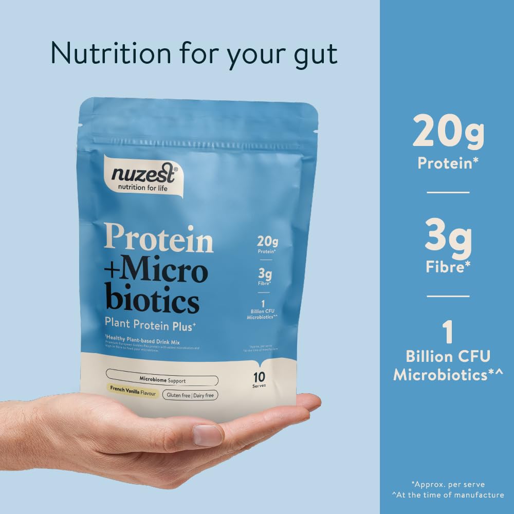 Nuzest - Protein + Microbiotics – Gut Health - Plant Protein Powder - French Vanilla, 300g (10 Servings) Nuzest buy australia supplements