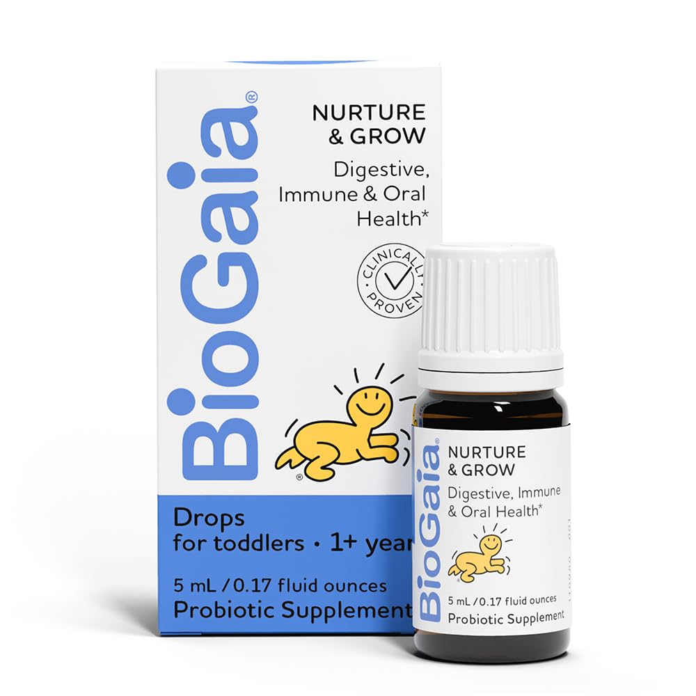 BioGaia Nurture & Grow for Toddlers | Ages 1+ | Liquid Probiotic | Allergen-Free | Triple-Benefit Probiotic for Kids | Digestive Health BioGaia