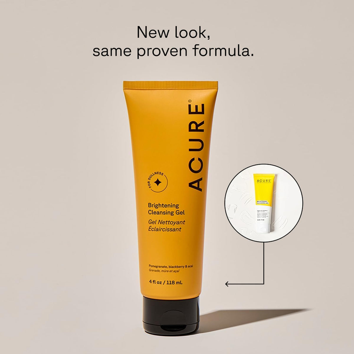 Acure Brightening Cleansing Gel - Vegan Facial Cleanser - 4 fl oz Acure