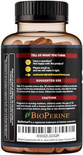 Pure Himalayan Shilajit Capsules Supplement (60,000mg+ Absorption Enhancer+50% Rainbow Nutrients, LLC buy australia supplements