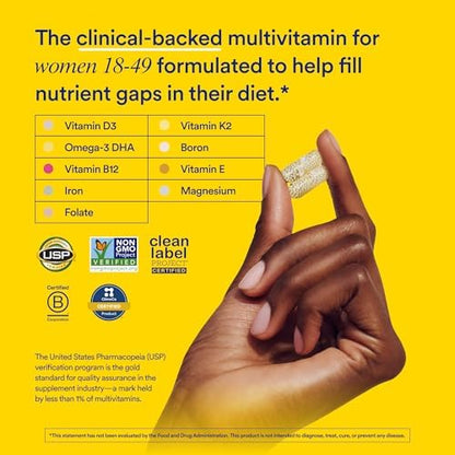 Ritual Women's and Men's 18+ Daily Muiltivitamin - Key Essential Vitamins and Minerals to Support Energy, Heart, Brain Health - Vegan - Mint - 30 Servings
