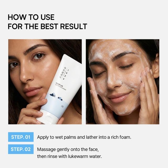 ROUND LAB 1025 Dokdo Cleanser 5.07 Fl Oz, Low pH Facial Cleanser for Sensitive Skin, Rich Soft Bubbles for Deep Cleansing and Makeup Removal ROUND LAB