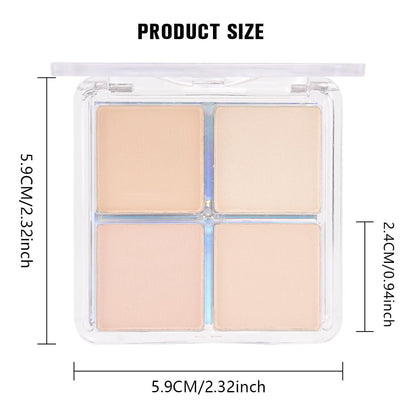 HHLTOH 4 Colors Vanilla Nude Eyeshadow Palette, Light Beige Pink Ivory White Quads, Matte & Shimmer Soft Blendable Eye Shadow, Natural Everyday Makeup for Mature Skin, Vegan, Sombras de Ojos HHLTOH