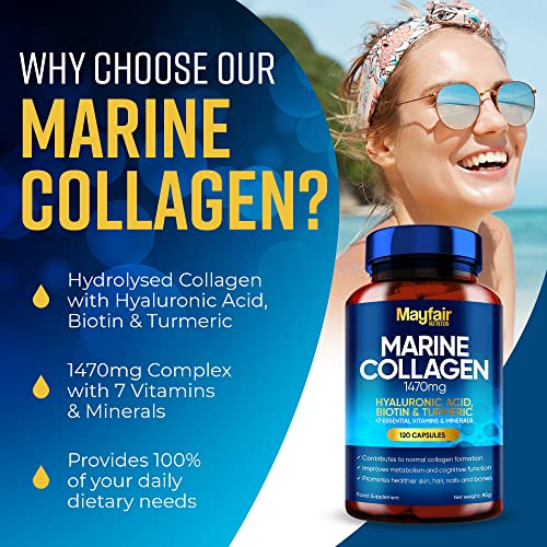 Mayfair Nutrition Marine Collagen 120 High Strength Capsules 1470mg Complex with Hyaluronic Acid Mayfair Nutrition buy australia supplements