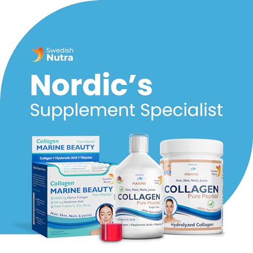 Swedish Nutra Marine Beauty Collagen | High Strength Type 1 & 3 Collagen to Rejuvenate Hair, Skin & Nails Swedish Nutra buy australia supplements