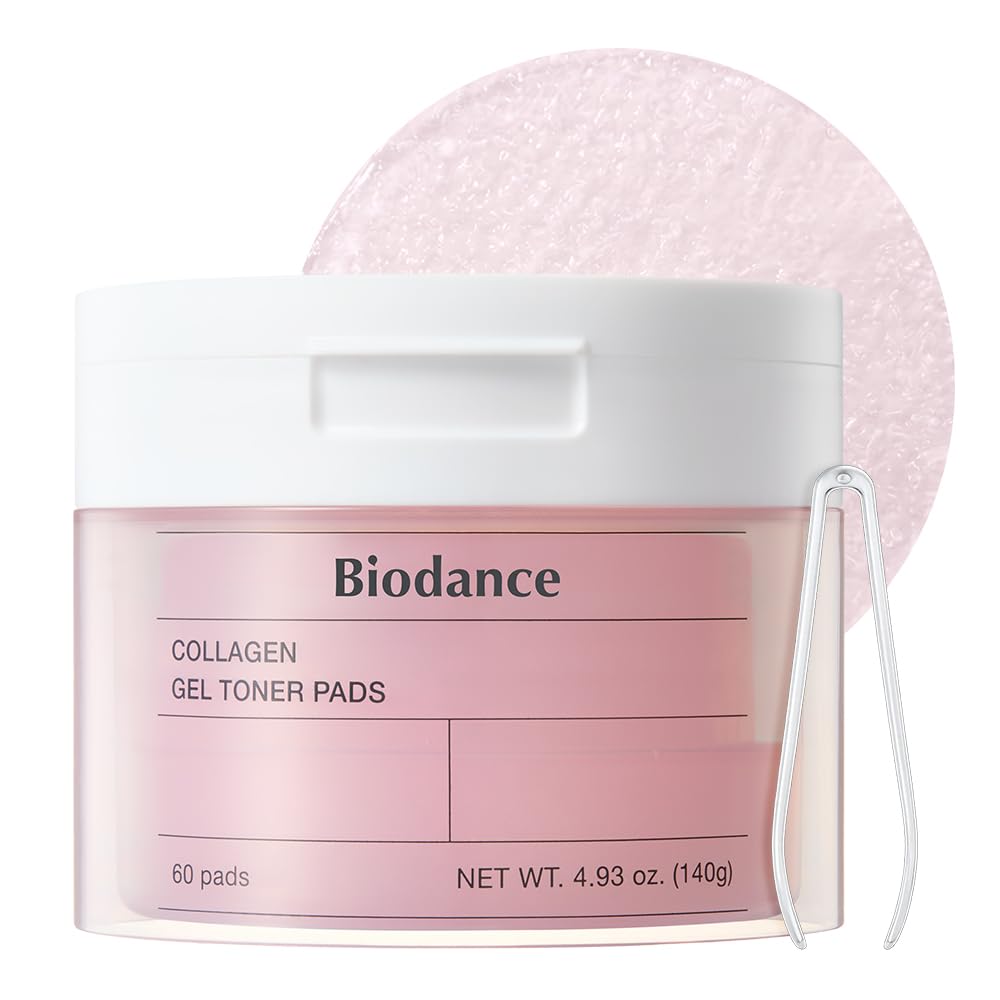 Biodance Collagen Gel Toner Pads, Pore Minimizer for Face, Improving Elasticity, Plumping Toner Pads for Sensitive Skin, Pre-Soaked Pads, Korean Skin Care, Mothers Day Giftsㅣ60 Pads BIODANCE
