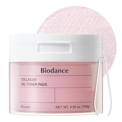 Biodance Collagen Gel Toner Pads, Pore Minimizer for Face, Improving Elasticity, Plumping Toner Pads for Sensitive Skin, Pre-Soaked Pads, Korean Skin Care, Mothers Day Giftsㅣ60 Pads BIODANCE