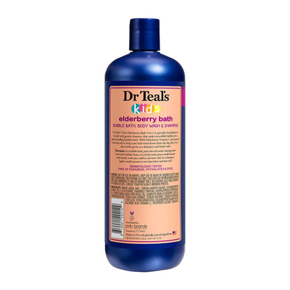 Dr Teal's Kids 3-in-1 Elderberry Bath: Bubble Bath, Body Wash & Shampoo, 20 fl oz Dr Teal's