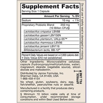 Jarrow Formulas Fem-Dophilus Advanced Vaginal & Digestive Probiotics 10 Billion CFU with 6 Science Backed Strains, for Vaginal, Urinary Tract Jarrow Formulas