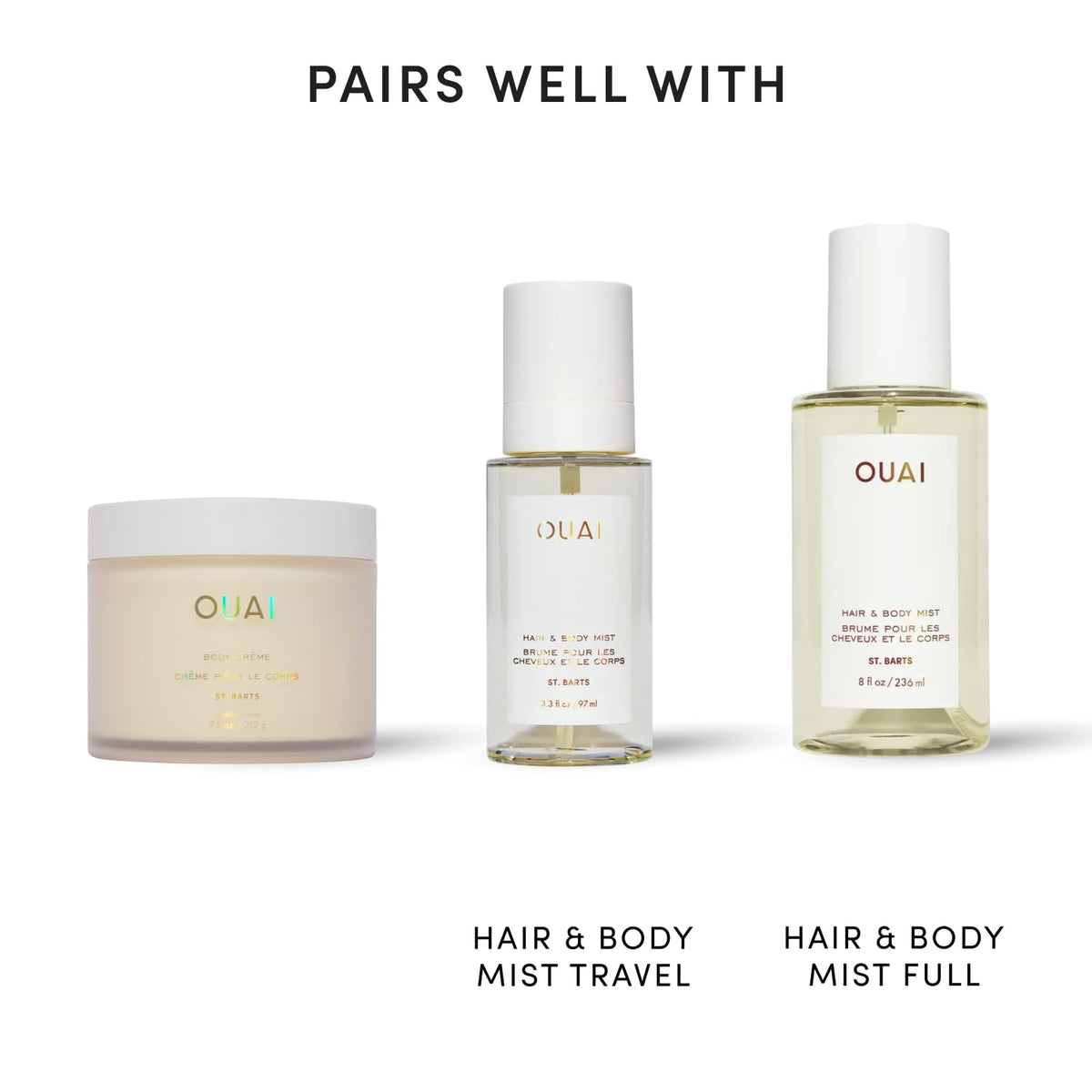 OUAI Body Cream - Hydrating Whipped Body Cream - St. Barts (7.5 oz) OUAI