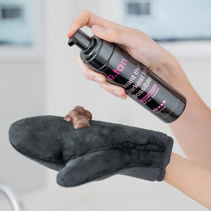 b.tan Ultra Dark Self Tanner Mousse | I Want The Darkest Tan Possible - Fast, 1 Hour Express Sunless Tanning Foam, Golden Bronzing Glow, Face & Body, No Fake Tan Smell, Vegan, Cruelty Free, 6.7 Fl Oz B.TAN