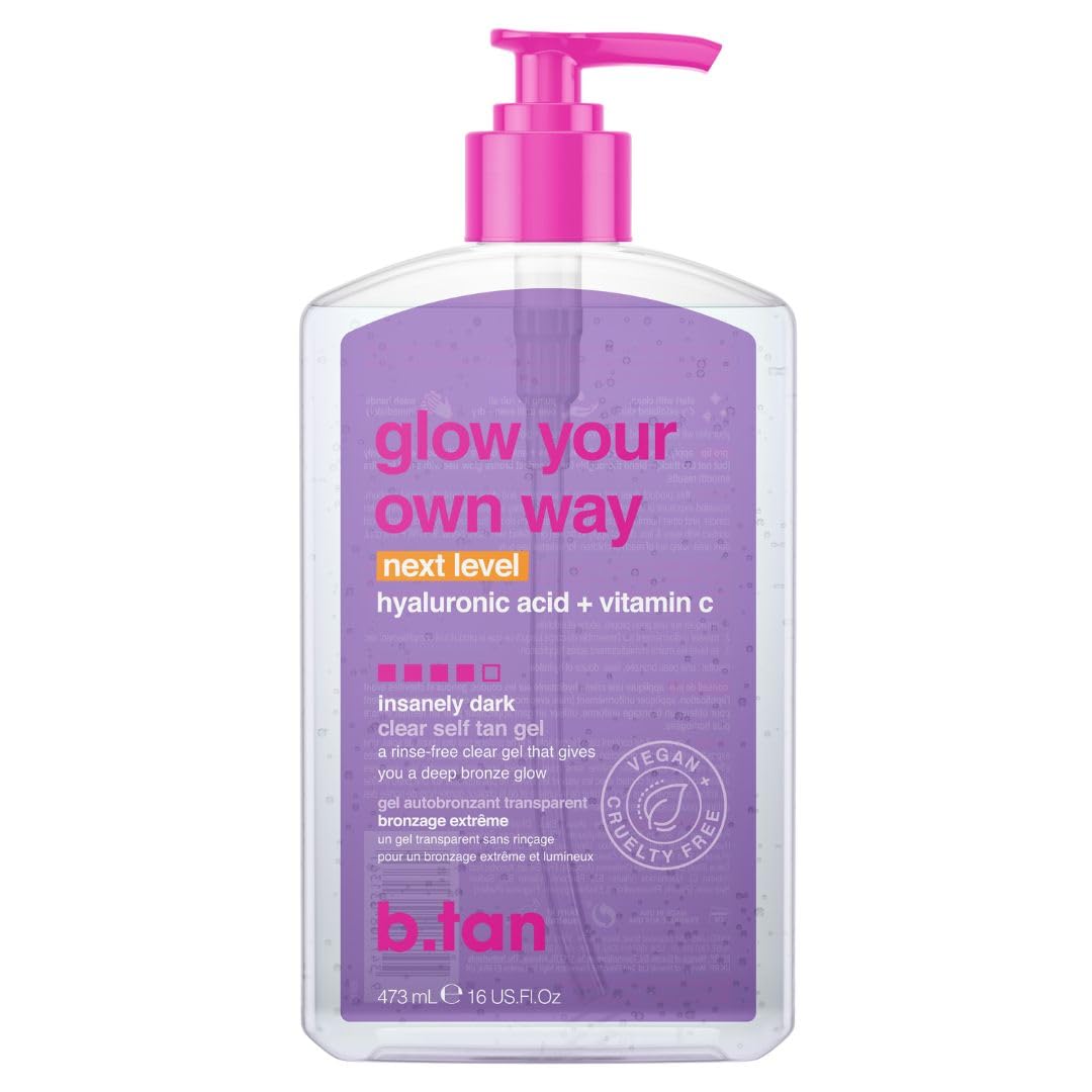 b.tan Extra Dark Clear Self Tanning Gel - Glow Your Own Way Gradual Tan B.TAN