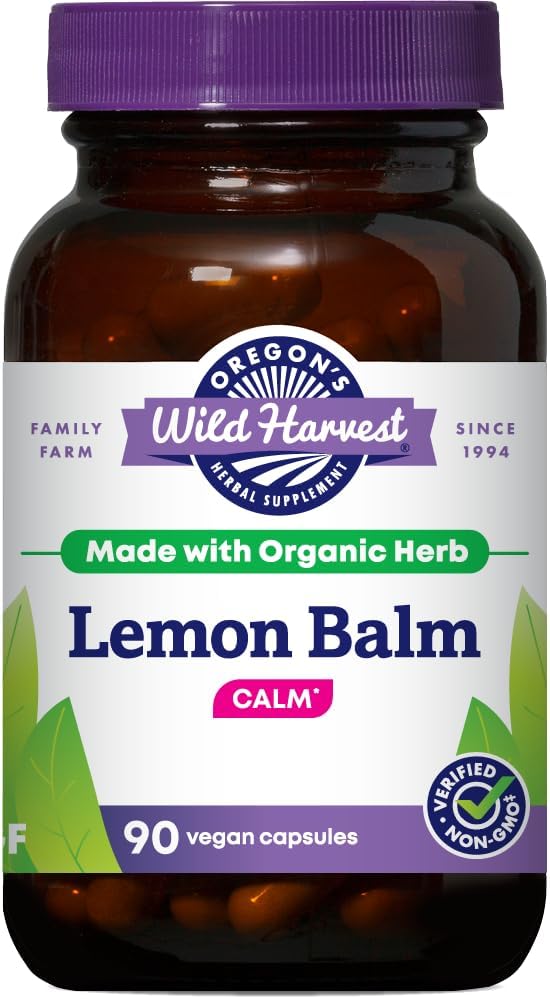 Oregon's Wild Harvest, Certified Organic Lemon Balm, Herbal Supplement Vegan Supplement, 1125 MGS, 90 Count… Gsupps Australia
