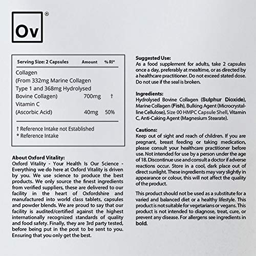 Collagen and Vitamin C Capsules | High Strength and Quality | Oxford Vitality (365) Ov OXFORD VITALITY buy australia supplements