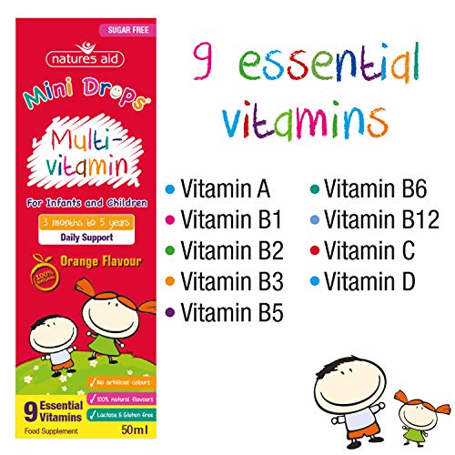 Natures Aid Mini Drops Multi-vitamin for Infants and Children, Sugar Free, 50 ml Natures Aid buy australia supplements